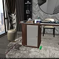 Wooden Tablet Stand And RoyalTea Box With Teapot In Modern Living Room