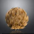 Natural Orange Yellow Biological Organ With Hair Like Filaments And Spherical Structure