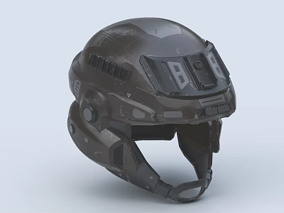 Futuristic Tactical Helmet With Tech Design And Visor For Military Use 3d model