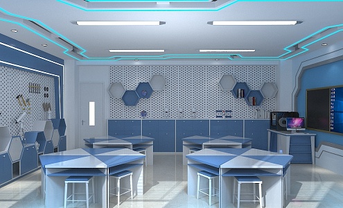 Modern Robot Classroom 3d model