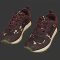 Modern Stylish Lace Up Sneakers With Dark Upper White Patterns And White Sole