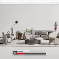 Modern sofa coffee table combination 3d model