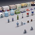 Various Wine Bottles And Wine Glasses Collection Display In Different Styles Arranged Neatly