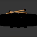 Black Round Musical Handpan With Number Markings And Wooden Mallets