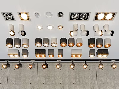 Downlights and Spotlights Various Modern Design Options For Indoor Home Lighting 3d model