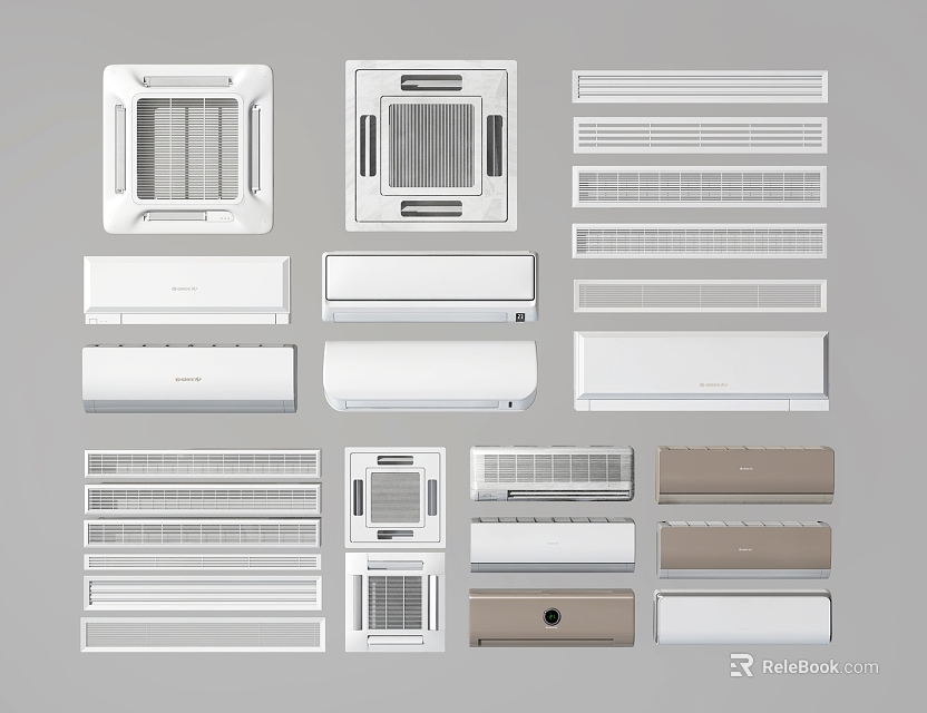 Various Types of Air Conditioner Fans With Modern Designs And Efficient Cooling Functions 3d model 
