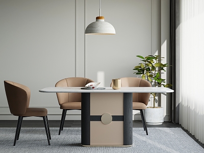 Modern Dining Table Dining Chair Table Chair 3d model