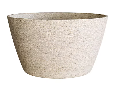 Light Beige Textured Garden Planter With Woven Design For Plant 3d model