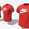 Red Nike T shirts With White Swoosh Logo Three Pieces