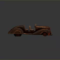 Wooden Vintage Convertible Car Featuring Classic Design And Leather Seats