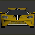 Golden Supercar With Sleek Design Black Stripes Rear Spoiler And Shiny Alloy Wheels