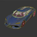 Blue Modern Sports Car With Sleek Aerodynamic Design And Glossy Exterior
