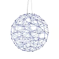 Modern Geometric Decorative Ornament Combination With Wireframe Sphere And Blue Lines