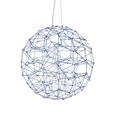 Modern Geometric Decorative Ornament Combination With Wireframe Sphere And Blue Lines 3d model