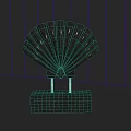 Black Scallop Shell Carving Sculpture On Gray Base White Tabletop Wooden Wall