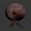 Unique Colorful Spherical Food With Purple Red Hue Hollow Center And Stretchy Strips