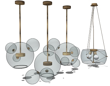 Modern chandelier glass chandelier 3d model