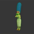 Marge Simpson Character From The Simpsons With Blue Tall Hair Yellow Skin And Red Shoes