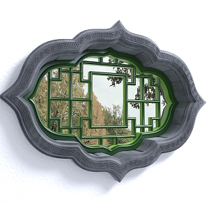 new chinese style wall window 3d model