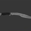 Military Tactical Weapon Knife Featuring Black Handle Serrated Blade On Smooth Reflective Surface