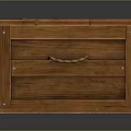 Sturdy Brown Wooden Trunk With Metal Straps And Lock For Storage