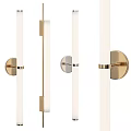 Modern Metal Wall Lamps with Long Strip Design in Gold and Silver Finish