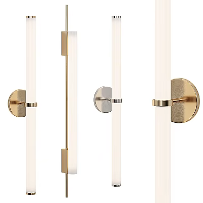 Modern Metal Wall Lamps with Long Strip Design in Gold and Silver Finish 3d model