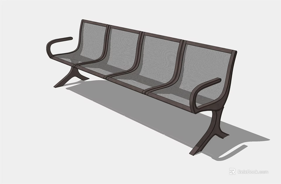 Durable Modern Outdoor Landscape Seating With Metal Frame And Mesh Design 3d model 