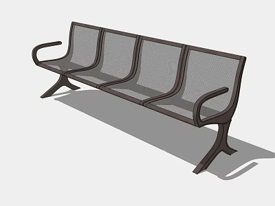 Durable Modern Outdoor Landscape Seating With Metal Frame And Mesh Design 3d model
