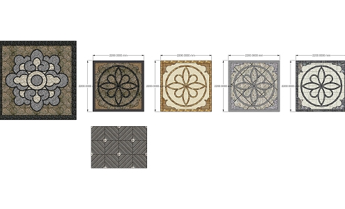 Modern floor tile paving mosaic 3d model