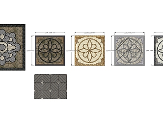 Modern floor tile paving mosaic 3d model