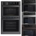 Modern Black Kitchen Appliances With Refrigerator Oven Stove And Range Hood