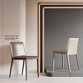 Stylish Designer Leisure Chairs with Brown and Beige Upholstery in Minimalist Setting