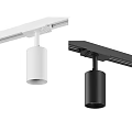 Modern Track Mounted Downlights And Spotlights In White And Black 3d model