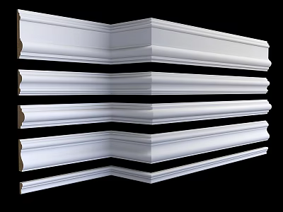 White Corner Moldings Various Decorative Styles For Home And Architectural Trim 3d model