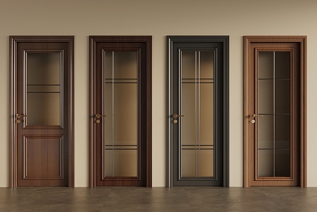 French Middle Style Single Door 3d model