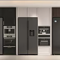 Stylish Modern Kitchen Appliances With Black Refrigerators And Built In Ovens