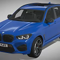Blue BMW SUV With Sports Design High Performance Black Wheels And Grille