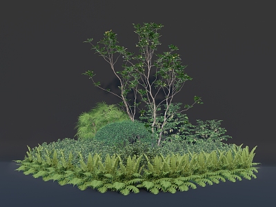 Plant pile shrub ferns small trees bushes model