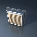 Metal Louvered Swing Door With Sturdy Frame For Industrial Ventilation