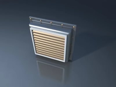 Metal Louvered Swing Door With Sturdy Frame For Industrial Ventilation 3d model
