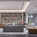 Modern Basement Interior Design With Large Wall Mounted Shoe Rack Sofa And Cozy Lounge Area