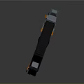 Futuristic SHREKTEK MK2 Weapon With Metallic Blue Orange Accents Tactical Grip Sight And Geometric Frame