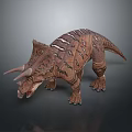 Realistic Triceratops Dinosaur 3D Model With Three Horns Frill And Detailed Skin Texture