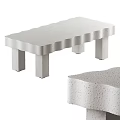 Modern Minimalist Coffee Table With Wavy Edge And Textured Concrete Surface