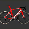 TREK Red Road Bike With Black Handlebar Seat And Sleek Wheels Design