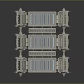 Cartoon Style Mechanical Scene With Building Block Tracks And Sci Fi Frame Structure