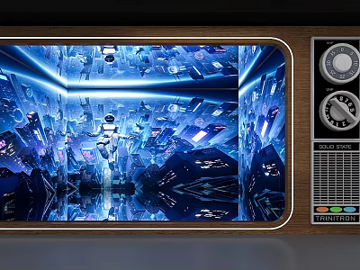 DP Device With Futuristic Digital Display And Advanced Control Panel Featuring Blue Lighting 3d model