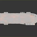 Large Orange and White Water Barge Featuring Open Deck for Cargo Transport 3d model
