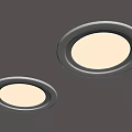 Modern White Round Recessed Downlights Mounted On Light Ceiling For Home Lighting